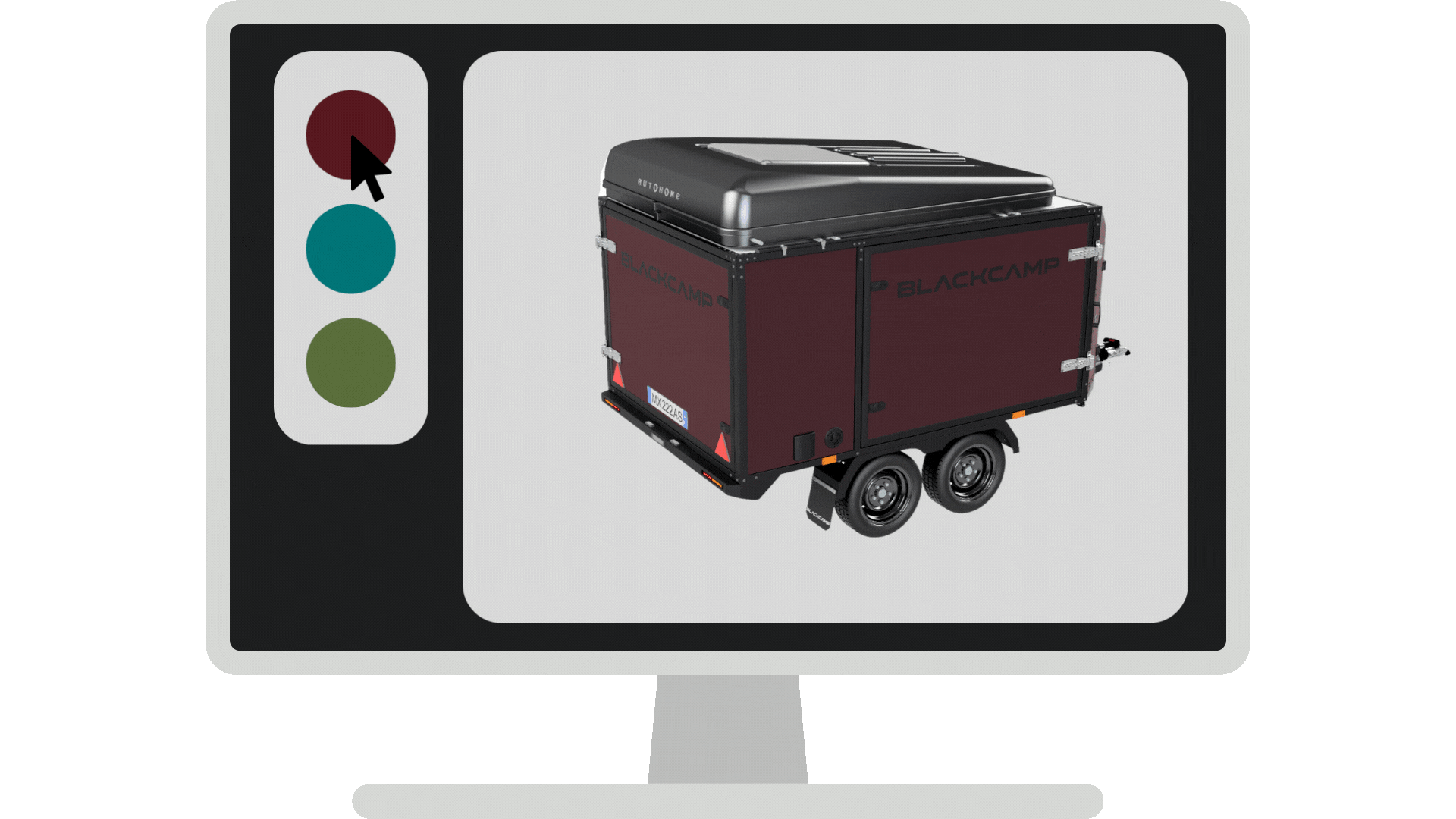 BLACKCAMP configurator: Animation with changing colours of the housing