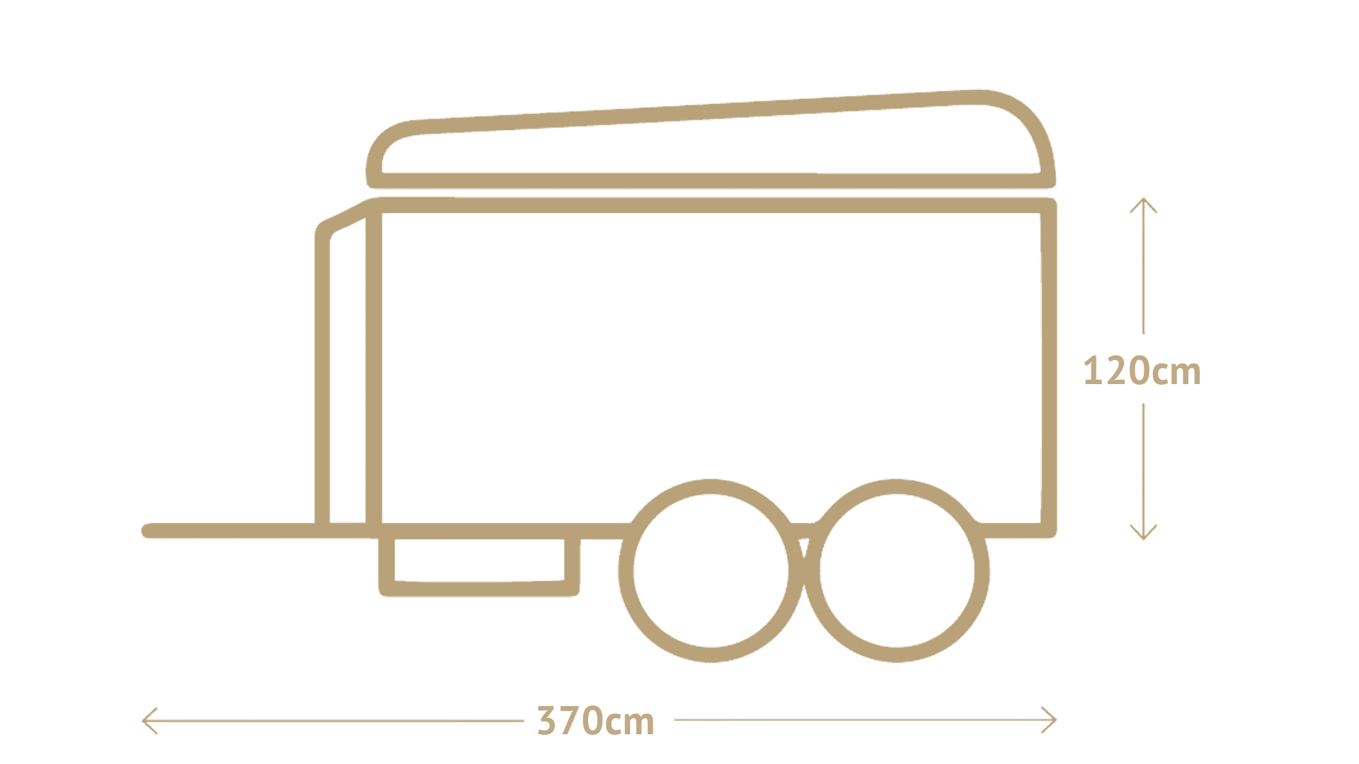 Length of the BLACKCAMP FREEda mini caravan and height of the storage space