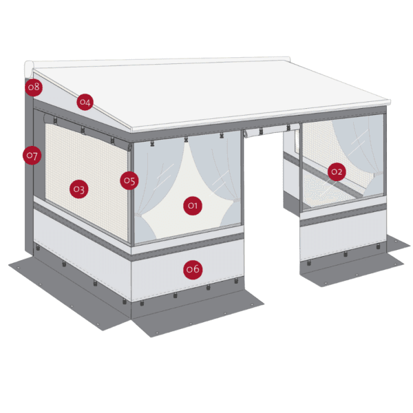 Side walls for awning F35Pro